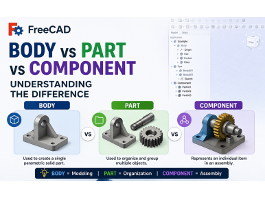 FreeCAD Body vs Part vs Component: Understanding the Difference